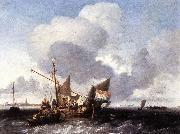 BACKHUYSEN, Ludolf Ships on the Zuiderzee before the Fort of Naarden fgg oil on canvas